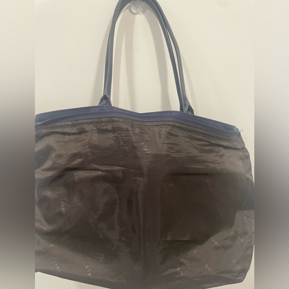 Lipault Paris Lady Shopper Tote Blue Color  Handle Trolley Sleeve Twill Nylon - Picture 8 of 13